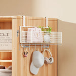 Storage Organizer Over-Door Four-Tier Metal Mesh Baskets