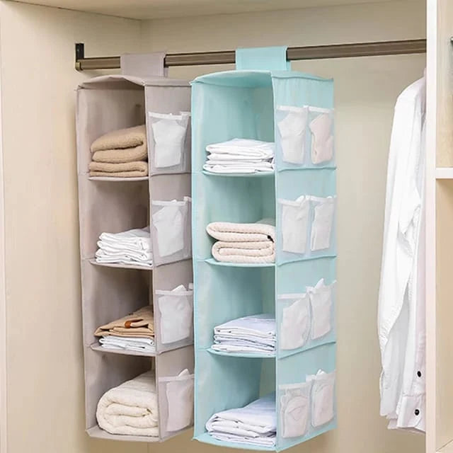 Storage Rack Four-Tier Foldable Dustproof Oxford Cloth