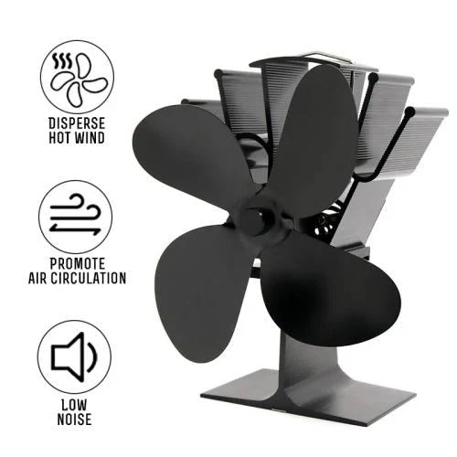 Stove Fan Heat-Powered Automatic 210 CFM Airflow