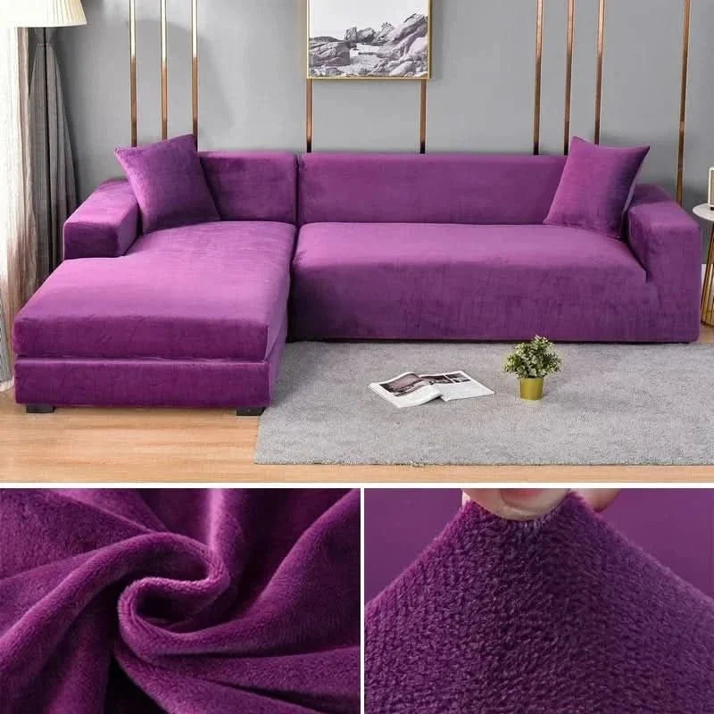 Stretch Velvet Non-Slip Machine-Washable Sofa Cover