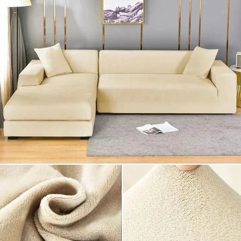 Stretch Velvet Non-Slip Machine-Washable Sofa Cover