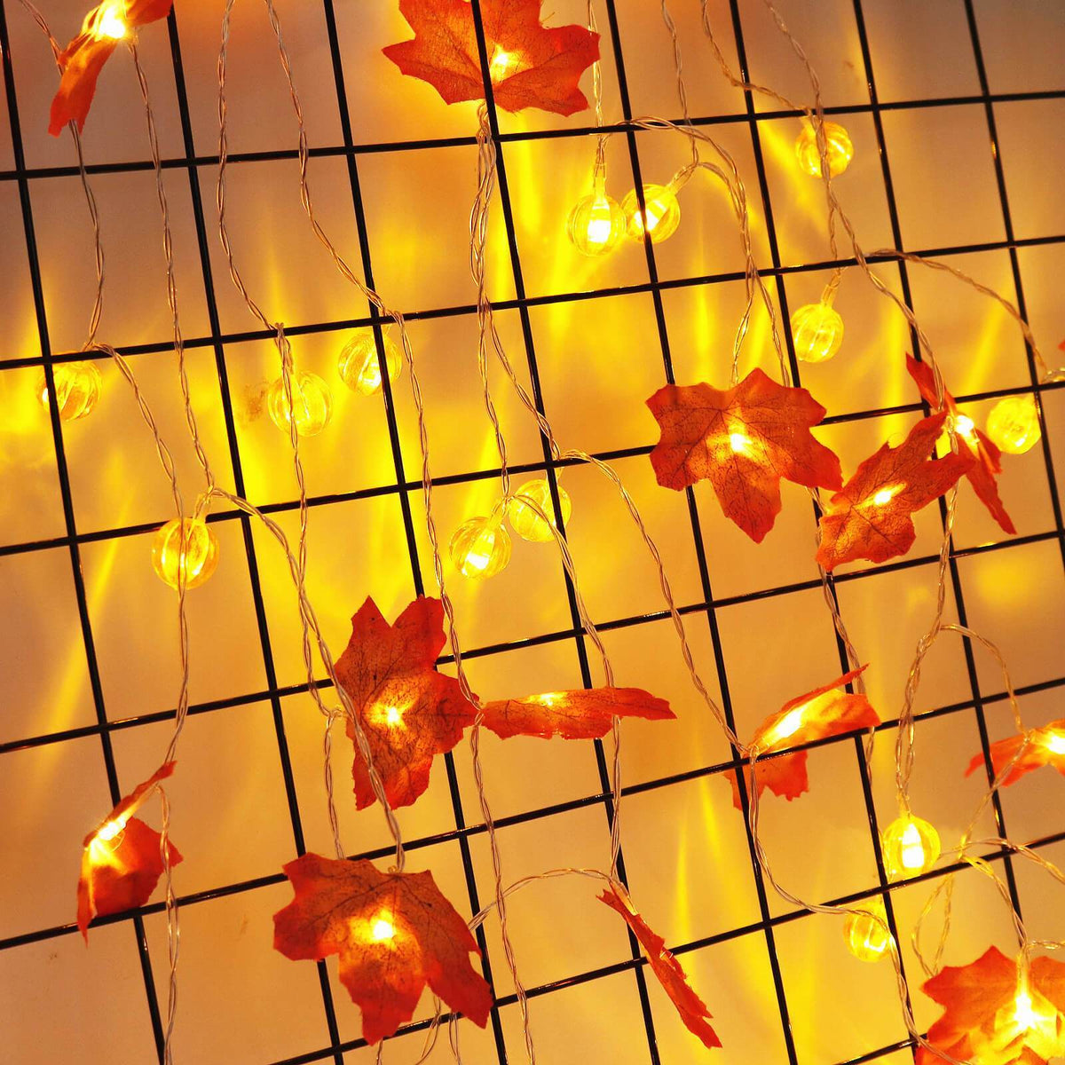 String Lights Autumn Maple Leaf Battery-Operated Warm LED Glow