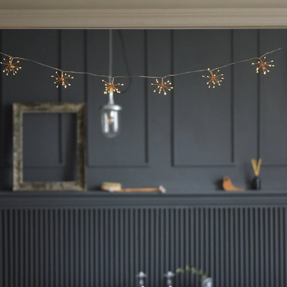 String Lights Copper Starburst Warm White Battery Or Plug-In