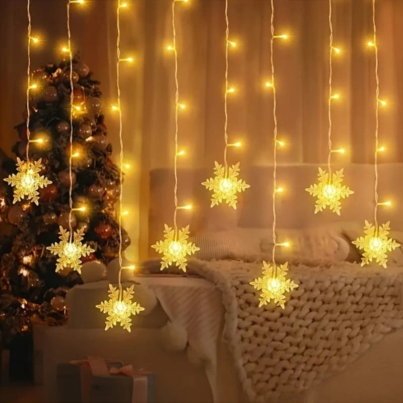 String Lights Snowflake Design USB Powered 13.1 Ft