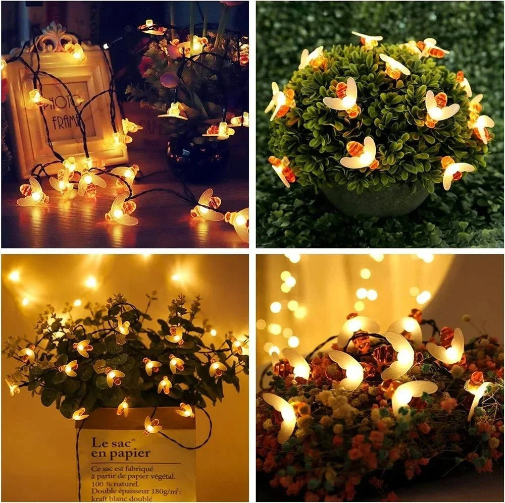 String Lights Solar Bee-Shaped IP65