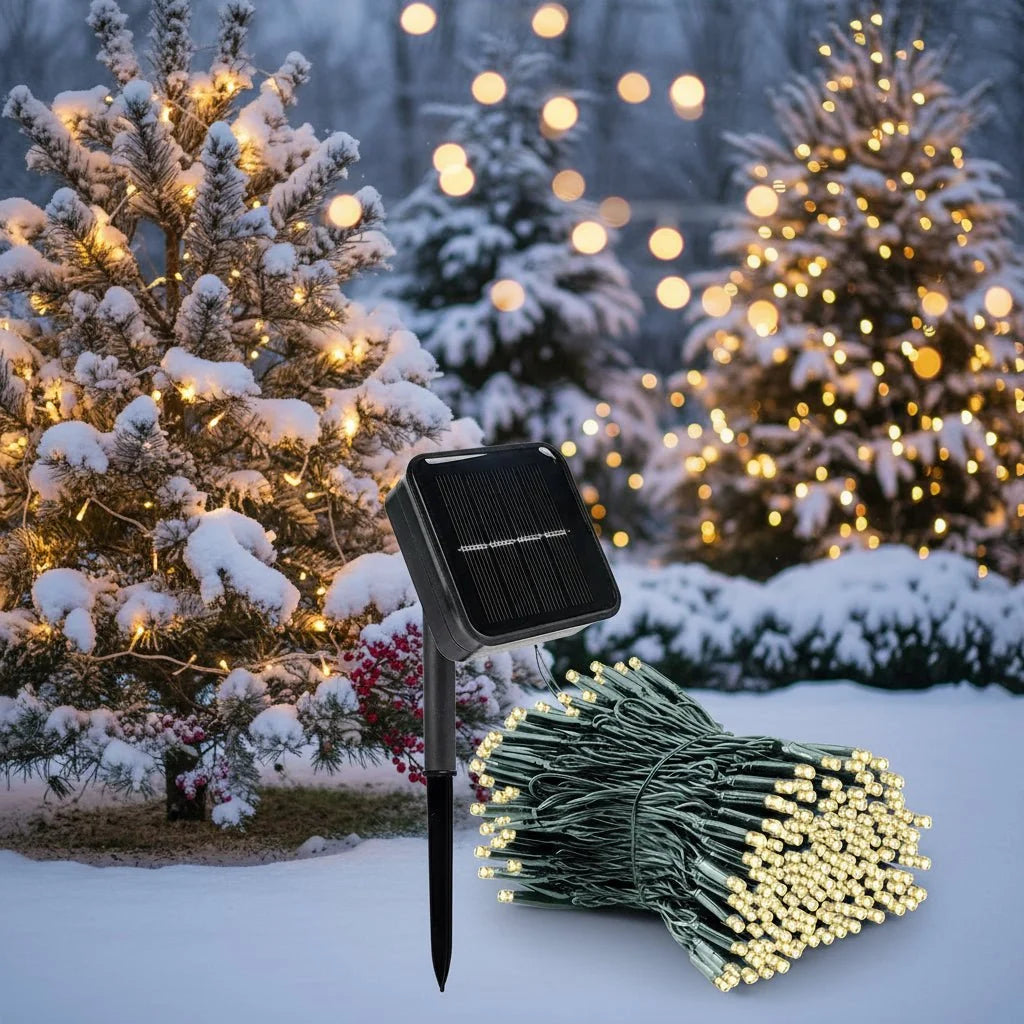 String Lights Solar-Powered 8 Modes Weather-Resistant