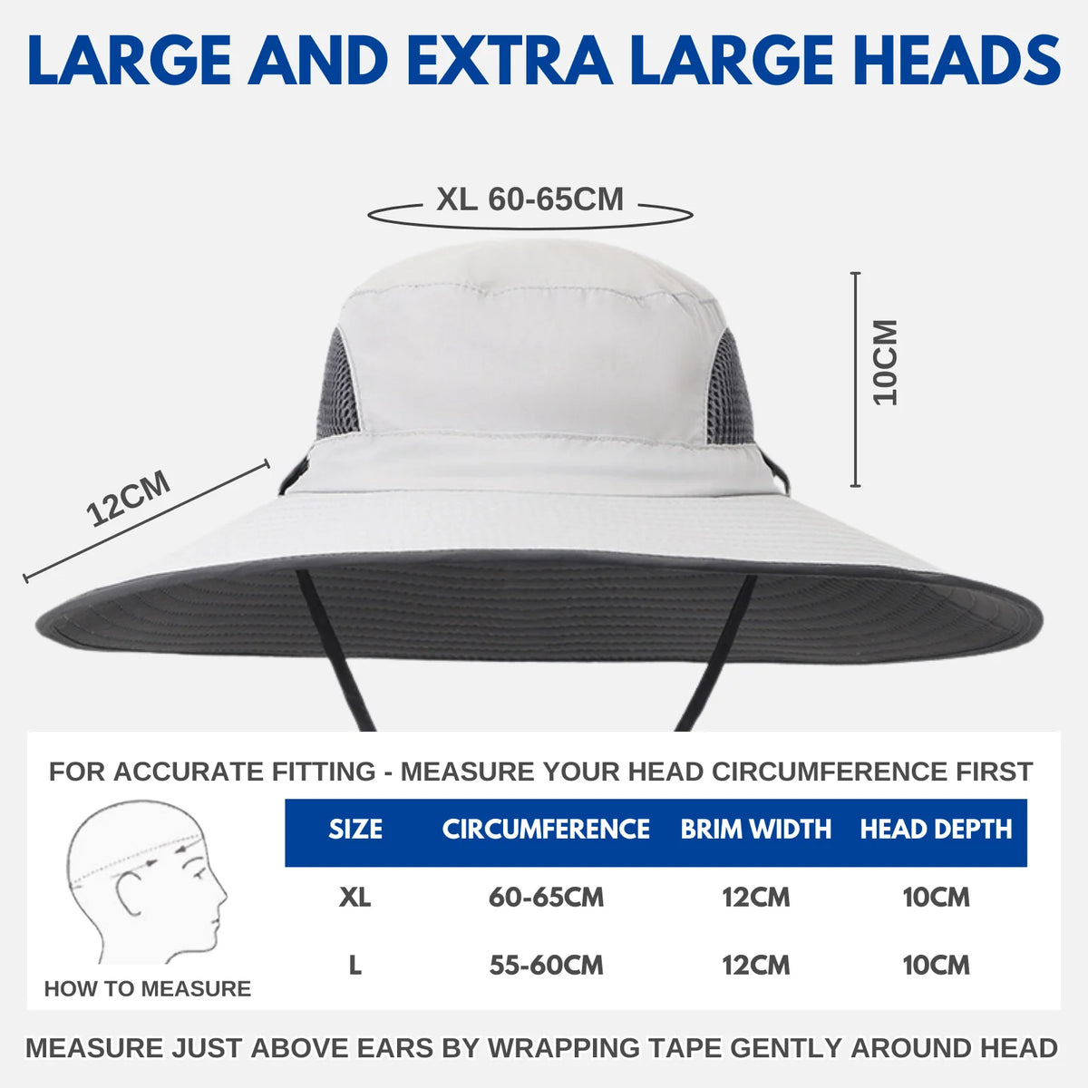 Sun Hat Large Fit Extra Wide Brim UPF50