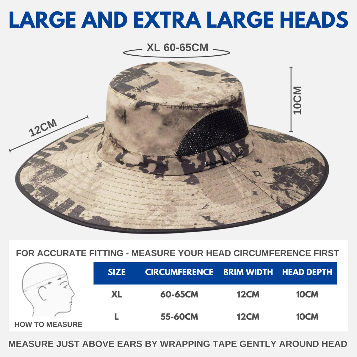 Sun Hat Large Fit Extra Wide Brim UPF50