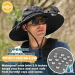 Sun Hat Solar-Powered Dual Fans UPF Sun Protection
