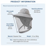 Sun Hat Wide Brim Breathable Mesh Face Cover