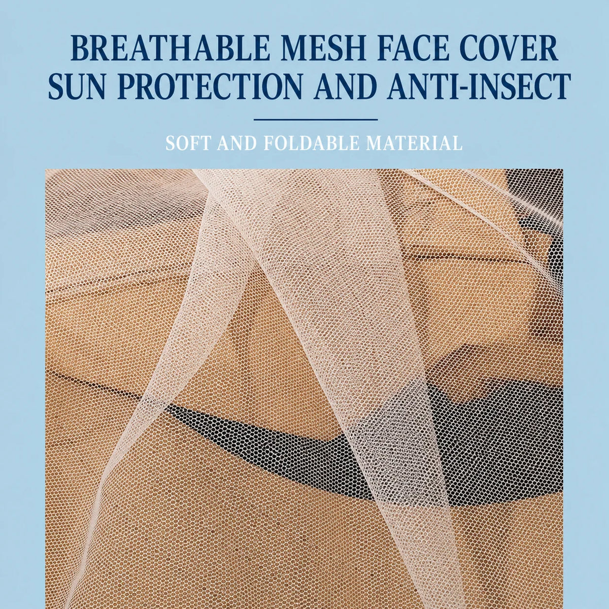 Sun Hat Wide Brim Breathable Mesh Face Cover