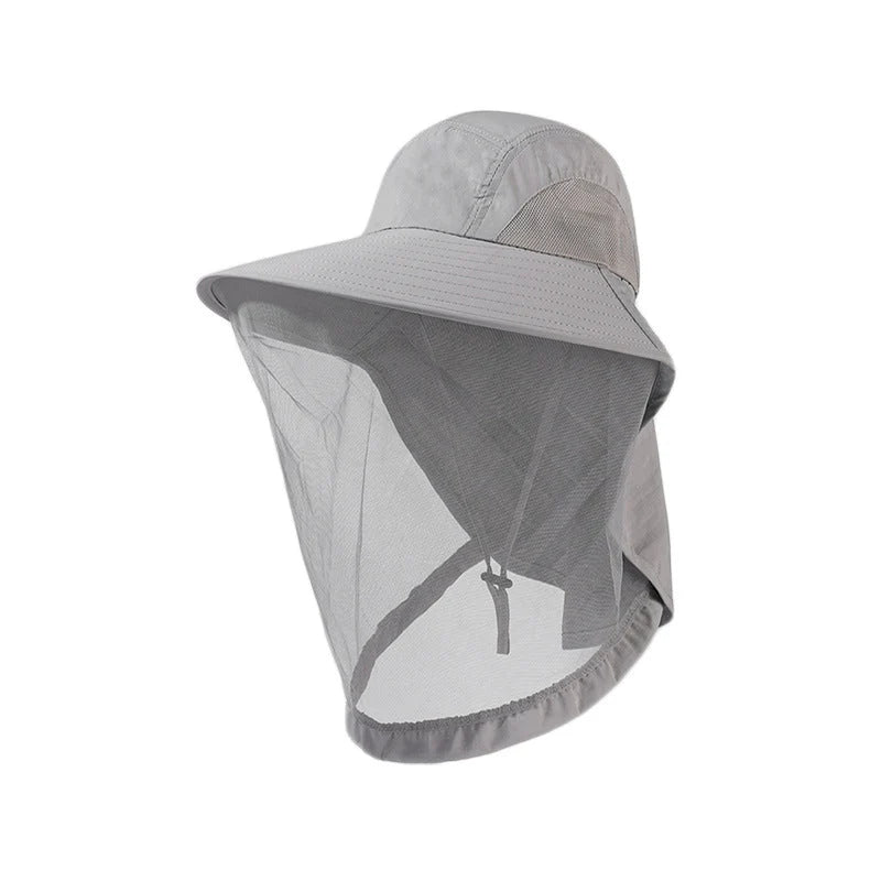 Sun Hat Wide Brim Breathable Mesh Face Cover