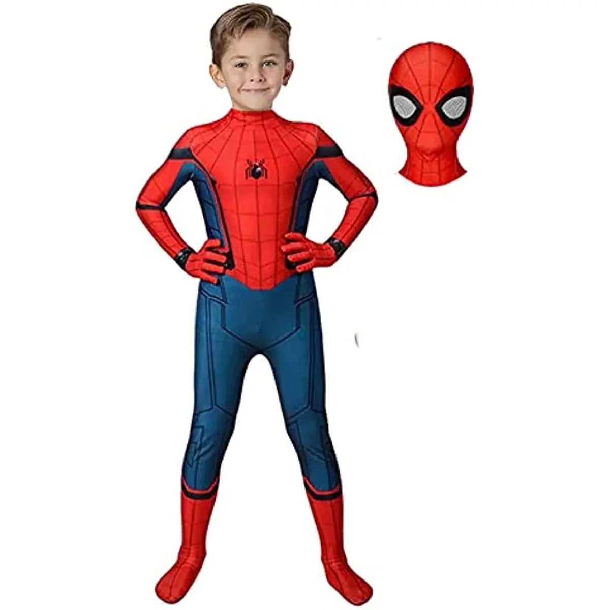 Superhero Costume 3D Textured Stretch Suit Mask Included