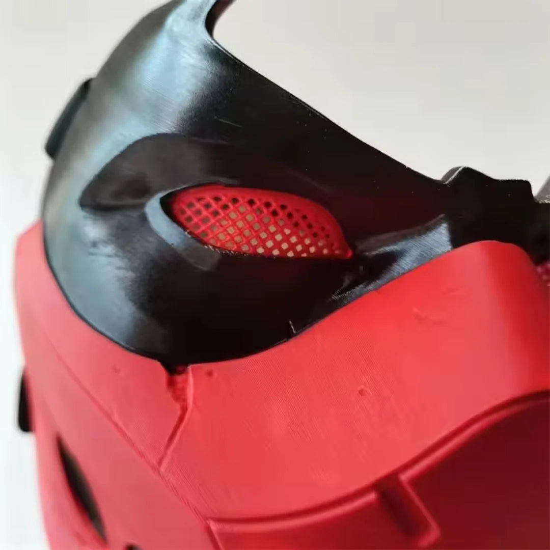 Superhero Half Mask Red Plastic Lightweight Design