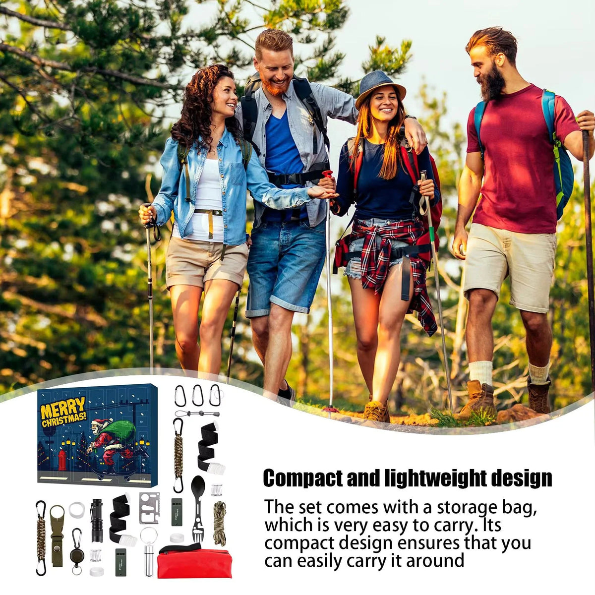 Survival Advent Calendar Multitool Flashlight & Paracord