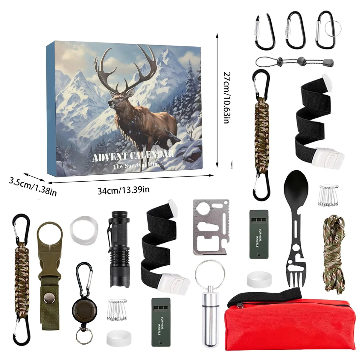 Survival Advent Calendar Multitool Flashlight & Paracord