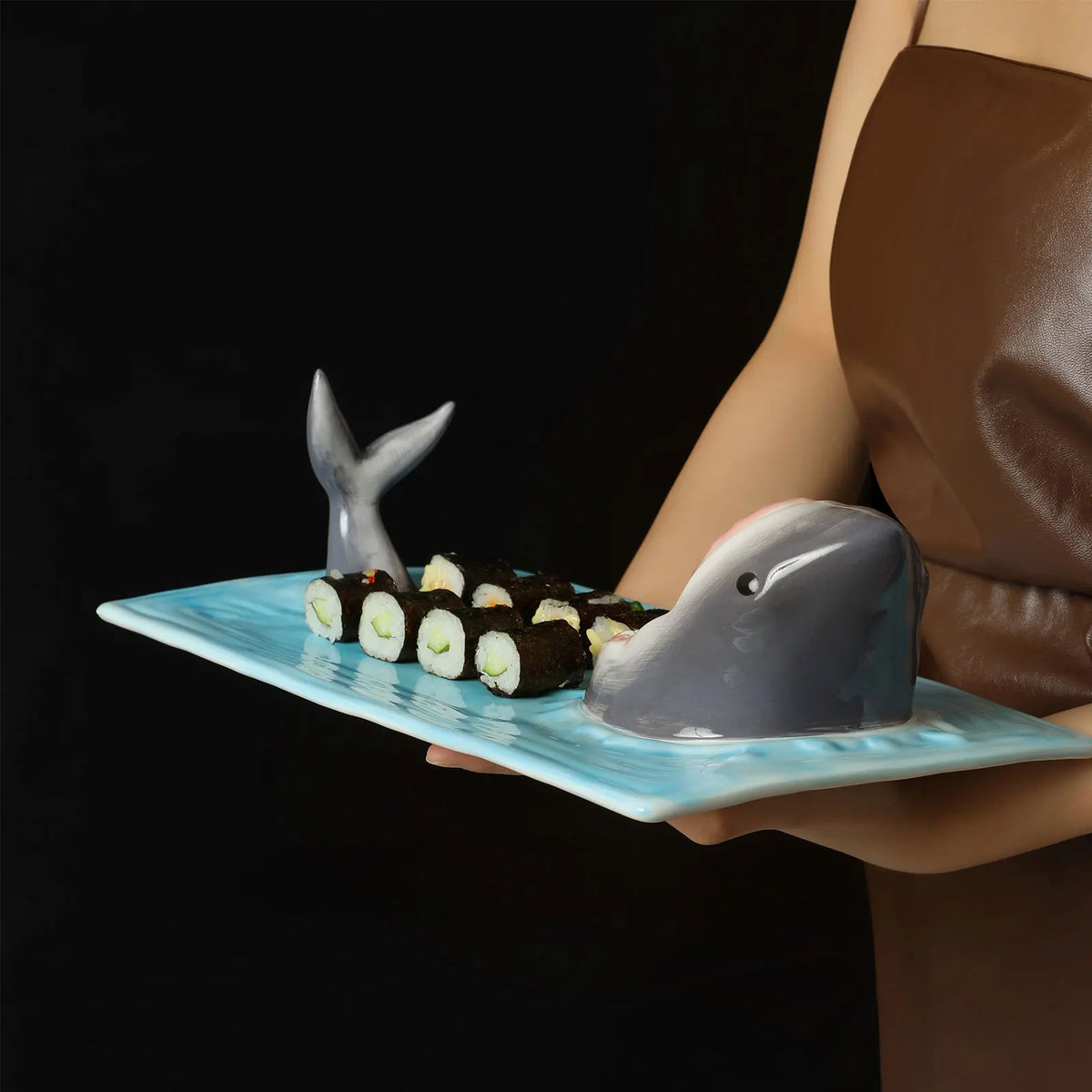 Sushi Plate Shark Design Ceramic & Dishwasher Safe