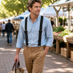 Suspenders Elastic Adjustable Metal Clips