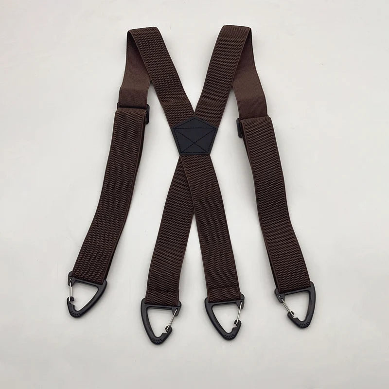 Suspenders Wide Elastic Adjustable Clip Fasteners