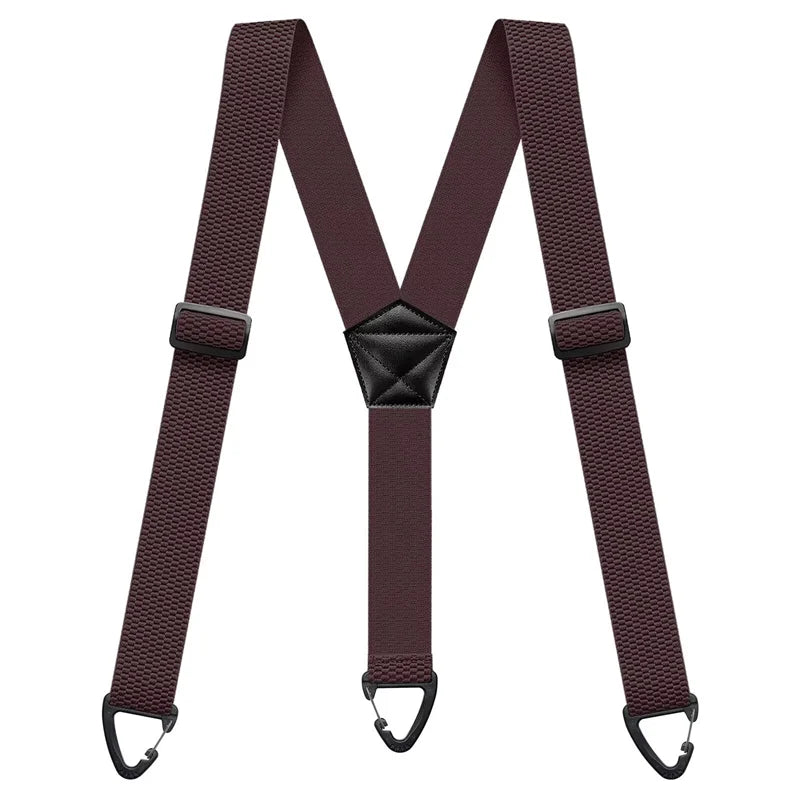 Suspenders Wide Elastic Adjustable Clip Fasteners
