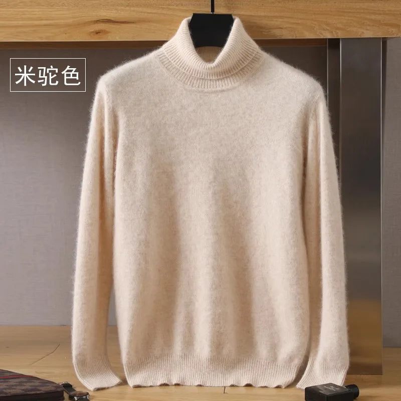 Sweater 100% Cashmere Cable Knit High Collar