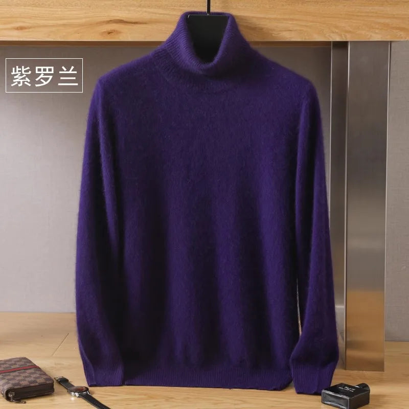 Sweater 100% Cashmere Cable Knit High Collar