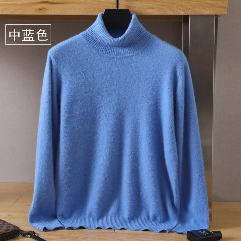 Sweater 100% Cashmere Cable Knit High Collar