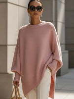 Sweater Women's Oversized Batwing Sleeves Asymmetric Hem