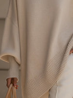 Sweater Women's Oversized Batwing Sleeves Asymmetric Hem