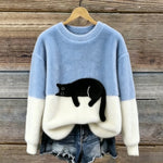 Sweatshirt Oversized Soft Cat Motif