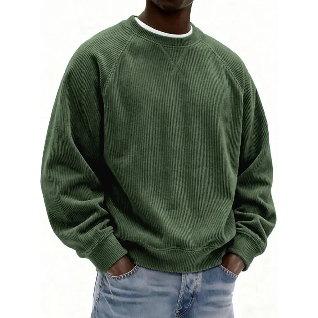 Sweatshirt Textured Corduroy Patchwork Design
