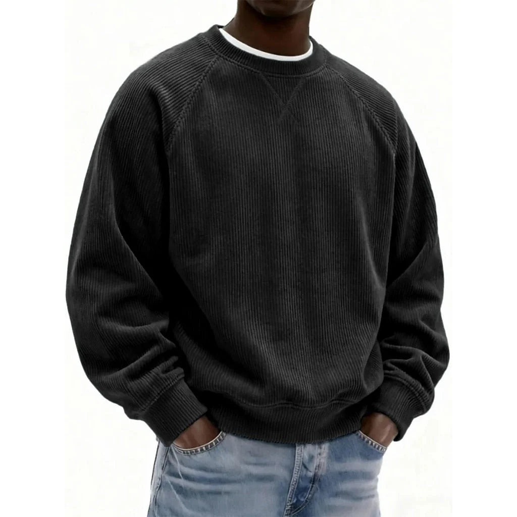 Sweatshirt Textured Corduroy Patchwork Design