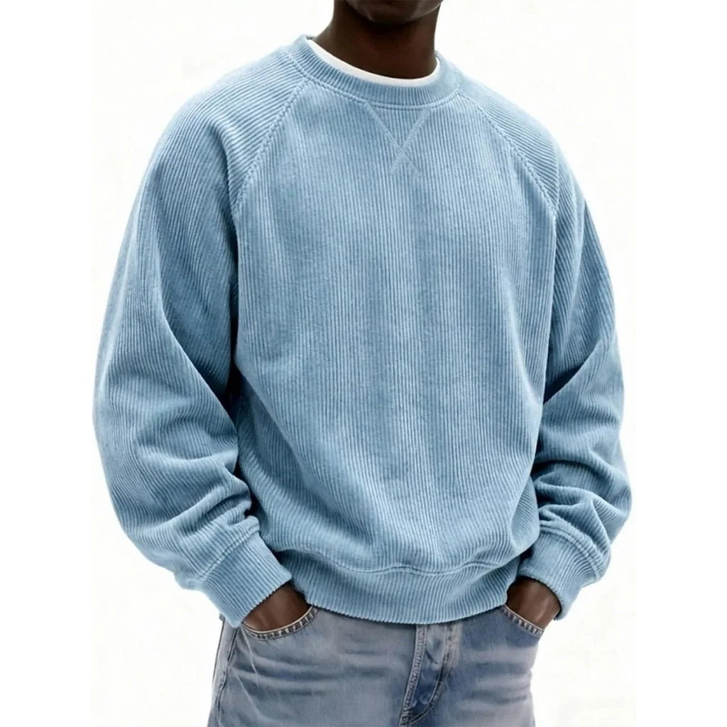 Sweatshirt Textured Corduroy Patchwork Design