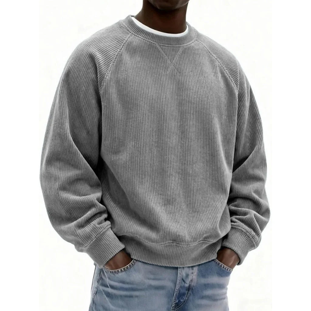 Sweatshirt Textured Corduroy Patchwork Design