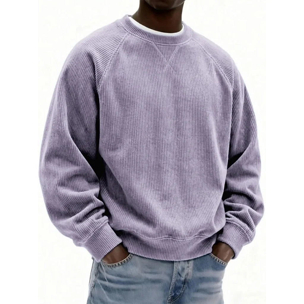 Sweatshirt Textured Corduroy Patchwork Design
