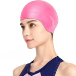 Swim Cap Silicone Stretch Fit for Long Hair With Ear Pockets