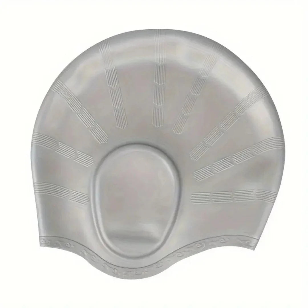 Swim Cap Silicone Stretch Fit for Long Hair With Ear Pockets