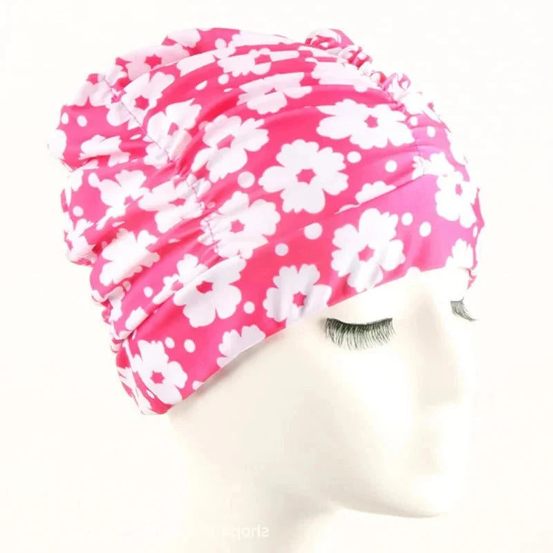 Swim Cap Turban Twist Stretch Fit Quick Dry