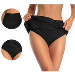 Swim Skirt High-Waist Ruched Adjustable Side Tie