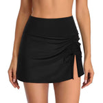 Swim Skirt High-Waist Ruched Adjustable Side Tie