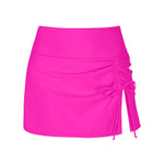 Swim Skirt High-Waist Ruched Adjustable Side Tie