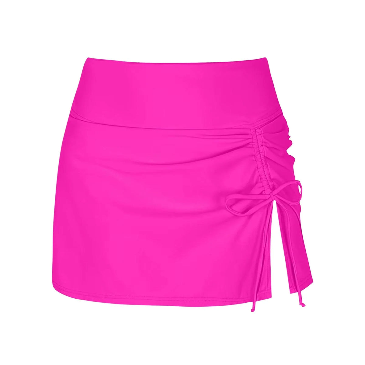 Swim Skirt High-Waist Ruched Adjustable Side Tie
