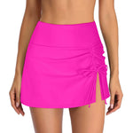 Swim Skirt High-Waist Ruched Adjustable Side Tie