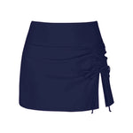 Swim Skirt High-Waist Ruched Adjustable Side Tie