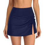 Swim Skirt High-Waist Ruched Adjustable Side Tie