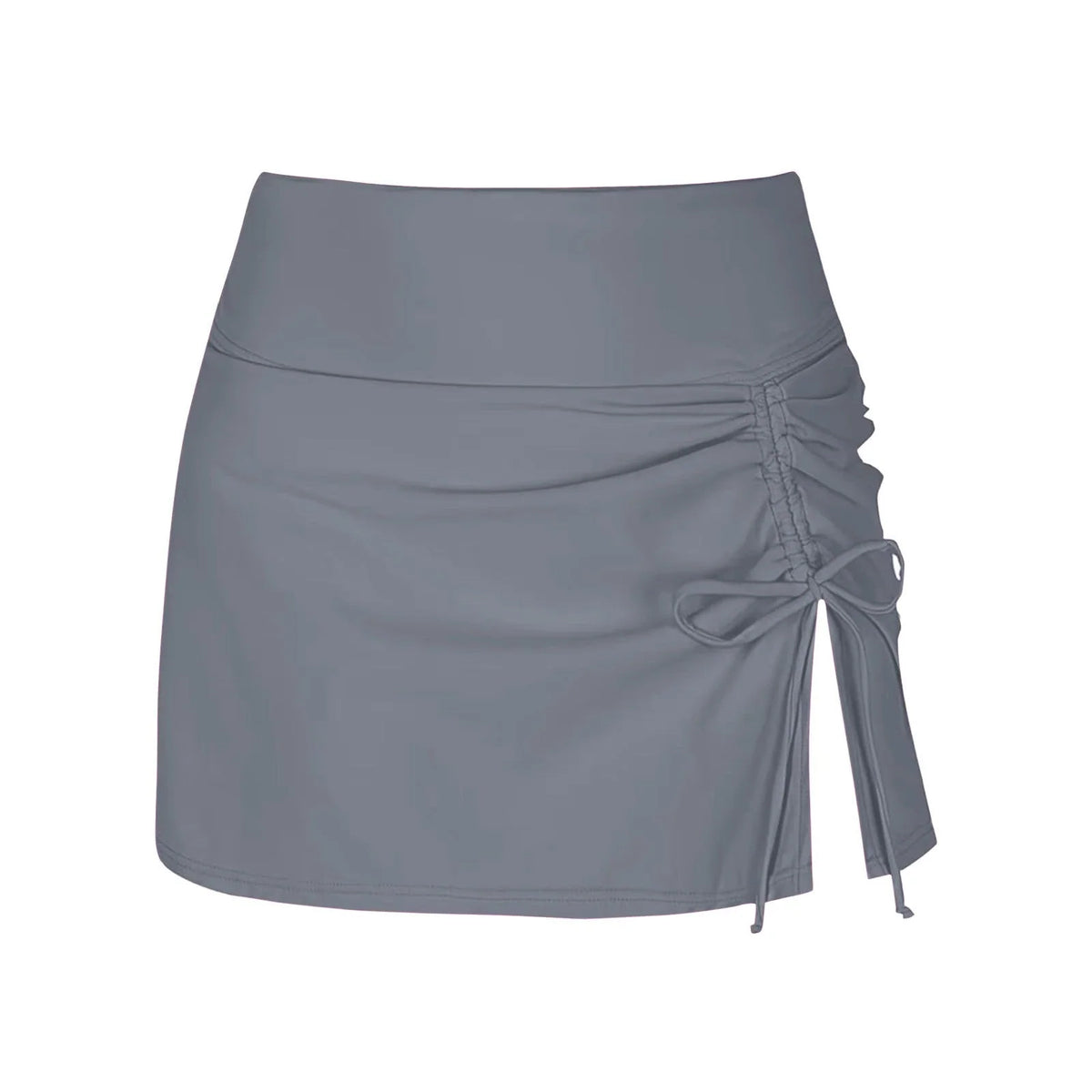 Swim Skirt High-Waist Ruched Adjustable Side Tie