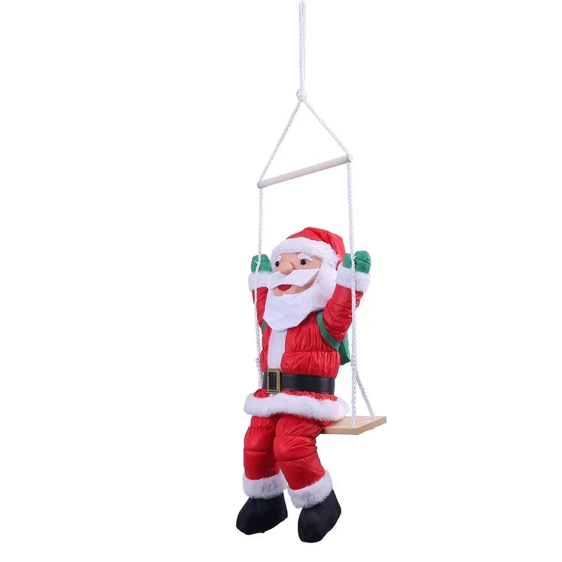 Swinging Santa Figure Lightweight Fabric Indoor & Outdoor
