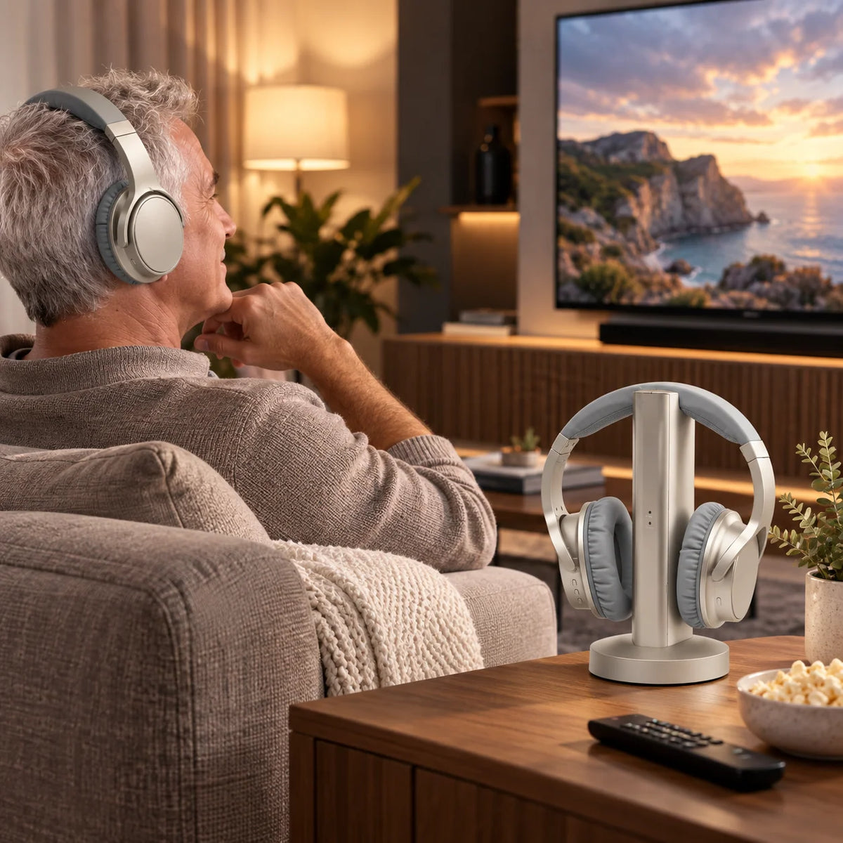 TV Headphones Wireless Over-Ear 160 Ft Range & 20-Hour Battery