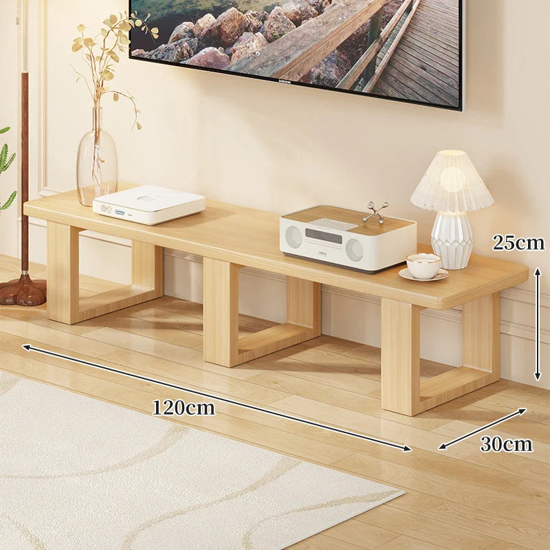 TV Media Console Low-Profile Open Rectangular Legs