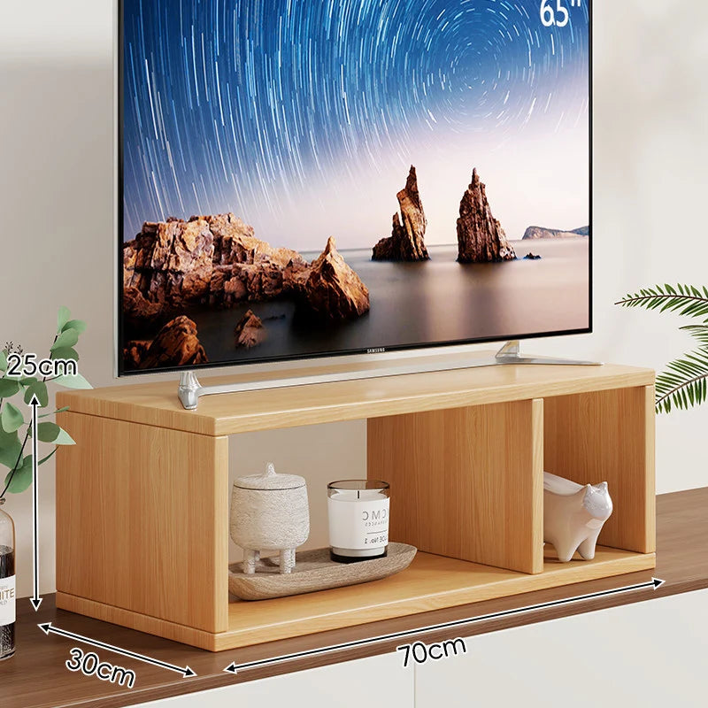 TV Stand Riser 5.9-Inch Lift Two Open Compartments Cable Routing